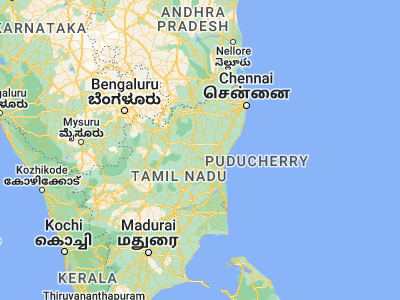 Map showing location of Vettavalam (12.1, 79.25)