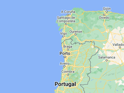 Map showing location of Viana do Castelo (41.69323, -8.83287)
