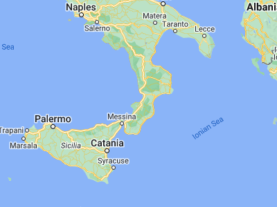 Map showing location of Vibo Valentia (38.67428, 16.0951)