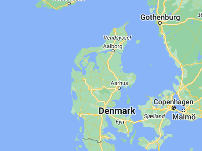 Map showing location of Viborg (56.45319, 9.40201)