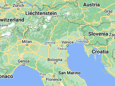 Map showing location of Vicenza (45.55729, 11.5409)
