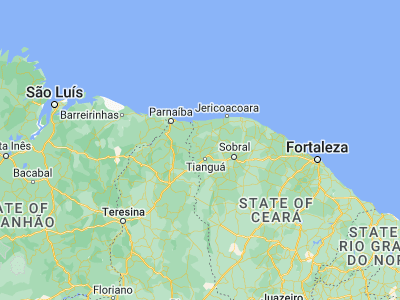Map showing location of Viçosa do Ceará (-3.56222, -41.09222)