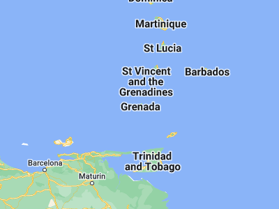 Map showing location of Victoria (12.19021, -61.70677)