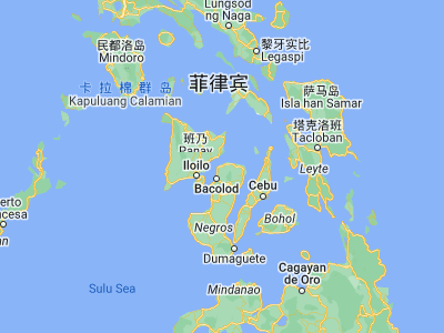 Map showing location of Victorias (10.90154, 123.0705)