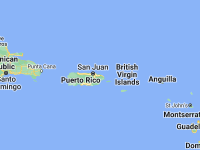 Map showing location of Vieques (18.42495, -65.83294)