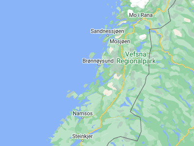 Map showing location of Vik (65.31254, 12.16734)
