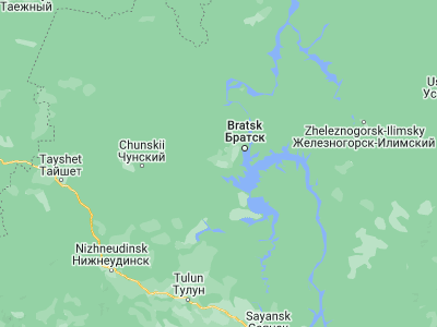 Map showing location of Vikhorevka (56.12128, 101.17767)