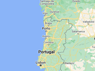 Map showing location of Vila Chã (40.86667, -8.46667)