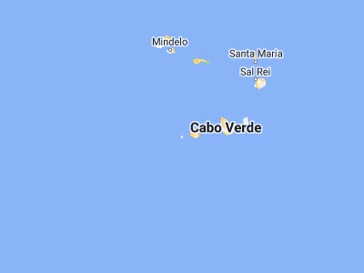 Map showing location of Vila Nova Sintra (14.86667, -24.71667)