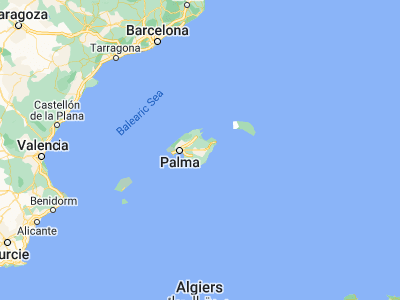 Map showing location of Vilafranca de Bonany (39.56894, 3.08815)