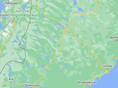 Map showing location of Vilhelmina (64.62684, 16.65628)