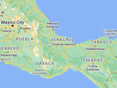 Map showing location of Villa Azueta (18.13611, -95.65513)