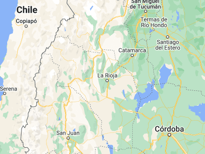 Map showing location of Villa Bustos (-29.28356, -67.02249)