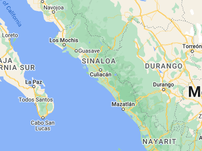 Map showing location of Villa de Costa Rica (24.5875, -107.3875)