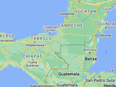 Map showing location of Villa el Triunfo (17.92323, -91.17049)