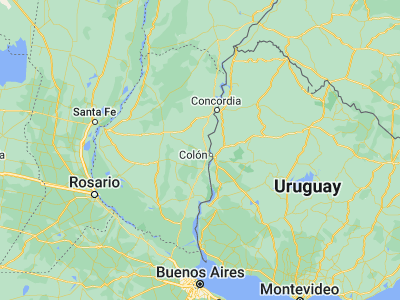 Map showing location of Villa Elisa (-32.1632, -58.40082)