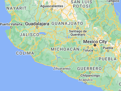 Map showing location of Villa Escalante (19.40641, -101.63833)