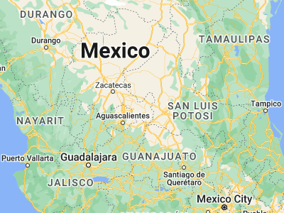 Map showing location of Villa Hidalgo (22.35682, -101.71259)