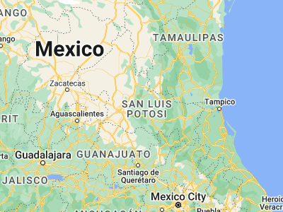 Map showing location of Villa Juarez (22.33333, -100.26667)