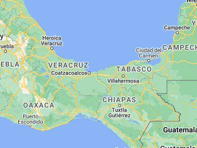 Map showing location of Villa La Venta (18.09809, -94.04668)