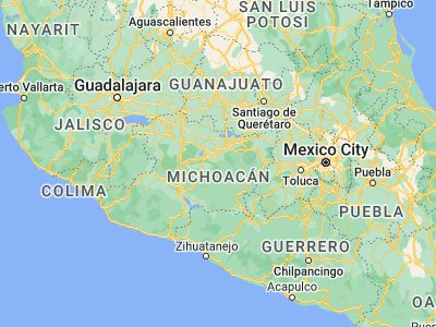 Map showing location of Villa Madero (19.39195, -101.27872)