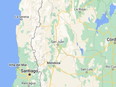 Map showing location of Villa Paula de Sarmiento (-31.4933, -68.53838)