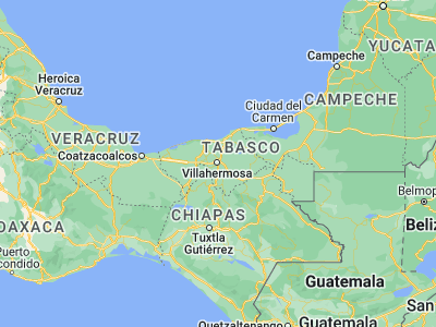 Map showing location of Villahermosa (17.98333, -92.91667)