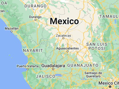 Map showing location of Villanueva (22.35653, -102.88361)