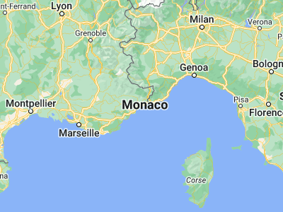 Map showing location of Villefranche-sur-Mer (43.7047, 7.30776)