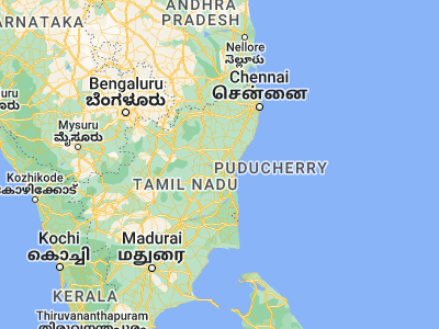 Map showing location of Villupuram (11.93975, 79.49244)