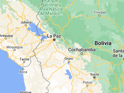Map showing location of Viloco (-16.95, -67.55)