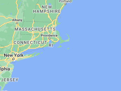 Map showing location of Vineyard Haven (41.45428, -70.60364)