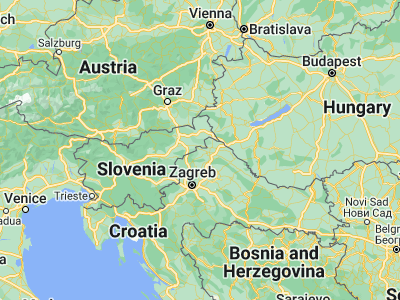 Map showing location of Vinica (46.33611, 16.14944)