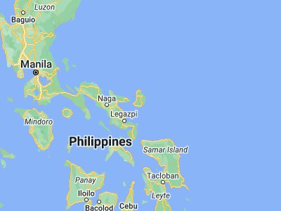 Map showing location of Virac (13.5848, 124.2374)
