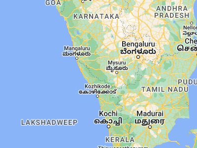 Map showing location of Vīrarājendrapet (12.2, 75.8)