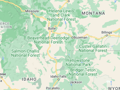 Map showing location of Virginia City (45.29381, -111.94609)