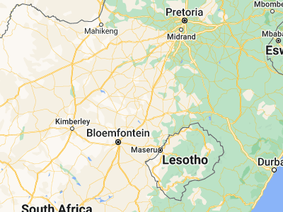 Map showing location of Virginia (-28.10391, 26.86593)