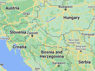 Map showing location of Virovitica (45.83194, 17.38389)