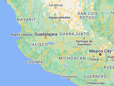 Map showing location of Vistahermosa de Negrete (20.27286, -102.475)