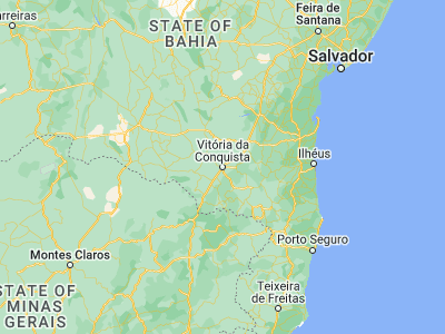 Map showing location of Vitória da Conquista (-14.86611, -40.83944)