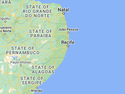 Map showing location of Vitória de Santo Antão (-8.11806, -35.29139)