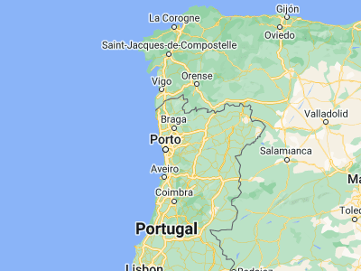Map showing location of Vizela (41.38242, -8.24887)