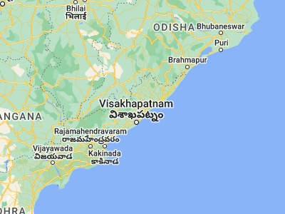 Map showing location of Vizianagaram (18.11667, 83.41667)