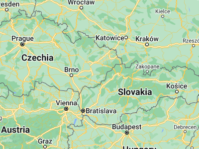 Map showing location of Vizovice (49.22287, 17.85455)