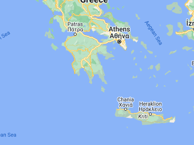Map showing location of Vlakhiótis (36.86667, 22.7)