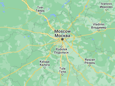 Map showing location of Vnukovo (55.6, 37.21667)