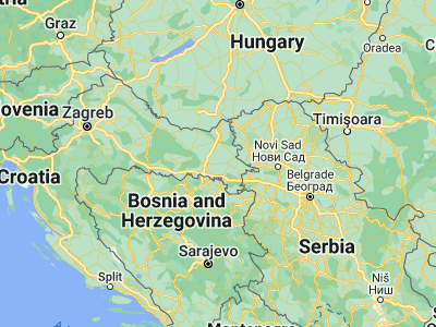Map showing location of Vođinci (45.27556, 18.60972)