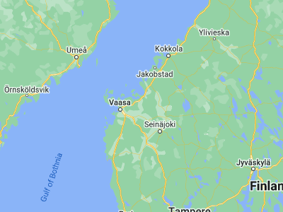 Map showing location of Vörå (63.13607, 22.25223)