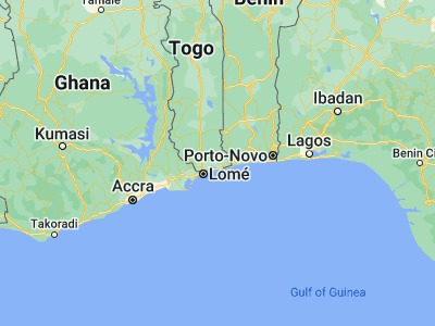 Map showing location of Vogan (6.33333, 1.53333)