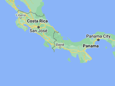 Map showing location of Volcán (8.76667, -82.63333)